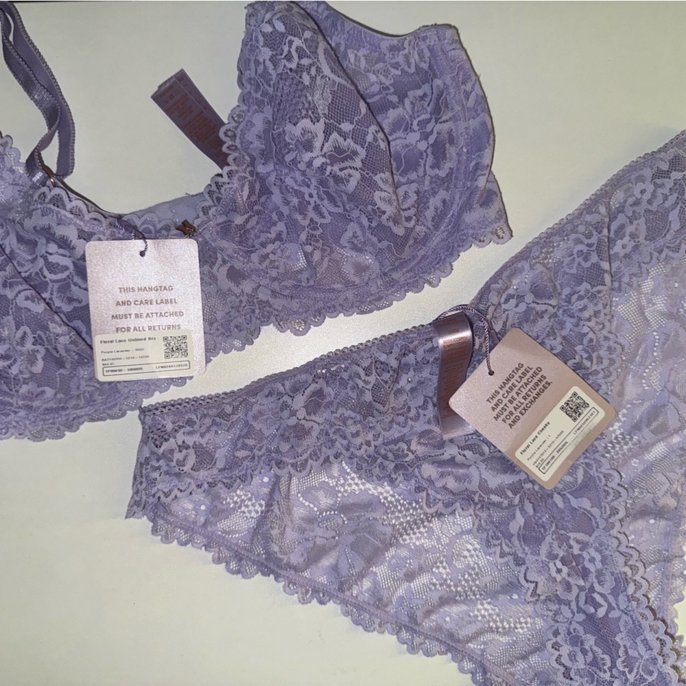 Savage X Fenty Lavender Lace Lingerie Set